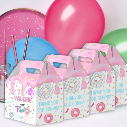 Sweet Candy Gable Box for Birthday Party Favors 12 Pack - 4.4x4.5in