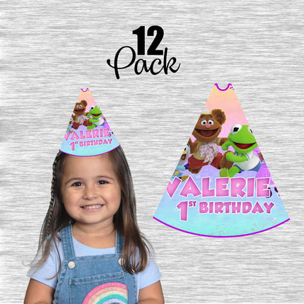 Muppet Babies Party Hats for Kids Birthday Favor - 12pack Customized #Pink