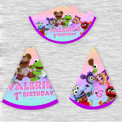 Muppet Babies Party Hats for Kids Birthday Favor - 12pack Customized #Pink