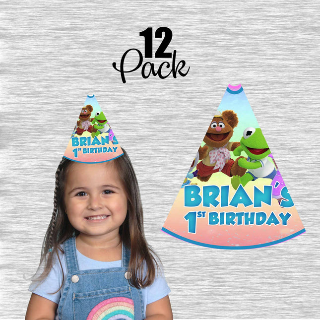 Muppet Babies Party Hats for Kids Birthday Favor - 12pack Customized #Green