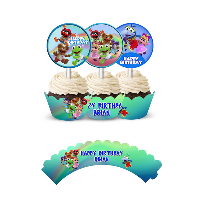 Muppet Babies Cupcake Wrapper and Topper for Birthday Party Decor - 12pack #Green