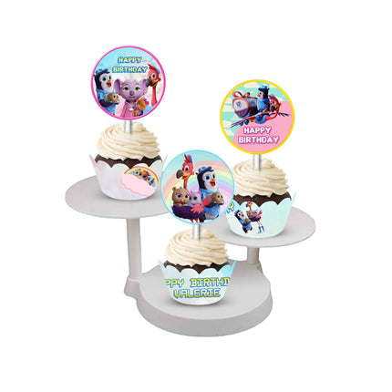 TOTS Cupcake Wrapper and Topper for Birthday Party Decor - 12pack