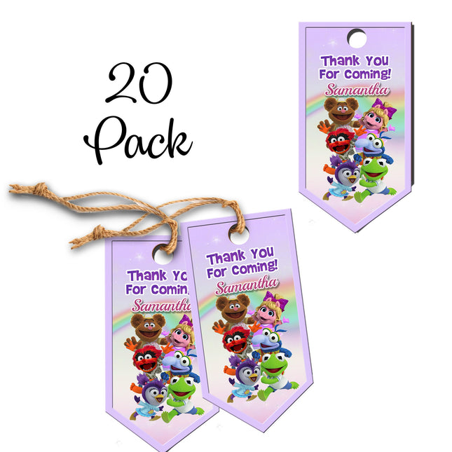 Muppet Babies Favor Tags for Birthday Party Goodie Bags - 20pack #Pink