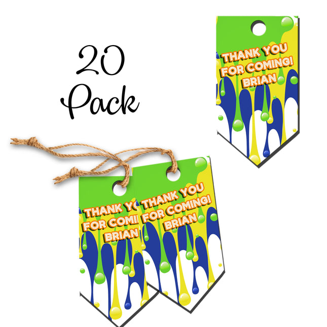 Slime Favor Tags for Birthday Party Goodie Bags - 20pack #Green