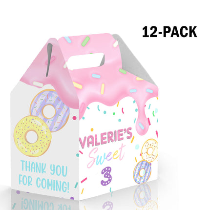 Sweet Candy Gable Box for Birthday Party Favors 12 Pack - 4.4x4.5in