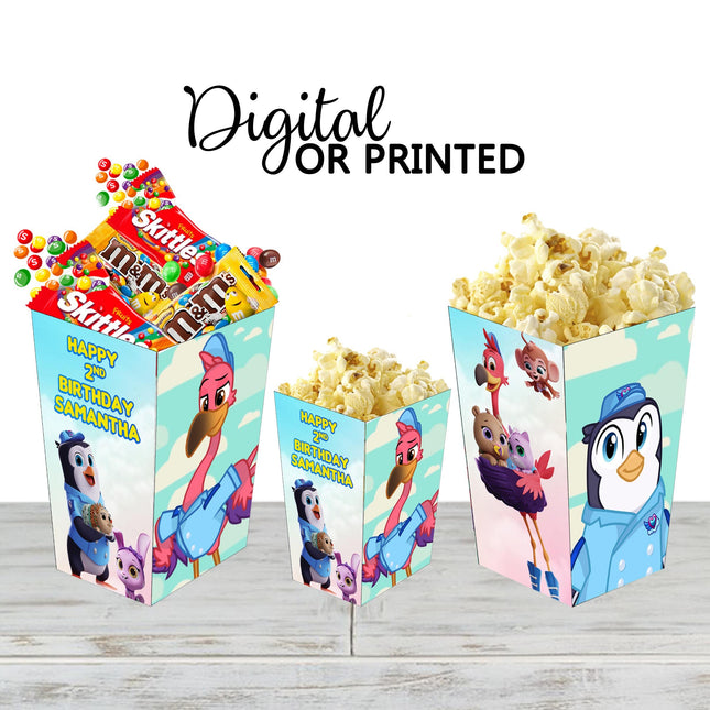 TOTS Popcorn Box for Birthday Party Candy Snack Favor - Digital and physical Options