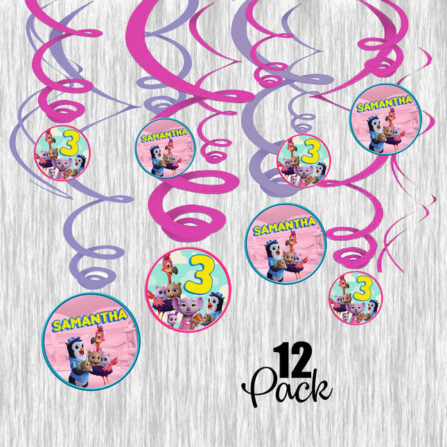 TOTS Swirl Decorations for Birthday Party - 12pack #Pink