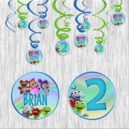 Muppet Babies Swirl Decorations for Birthday Party - 12pack #Blue