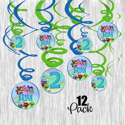 Muppet Babies Swirl Decorations for Birthday Party - 12pack #Blue