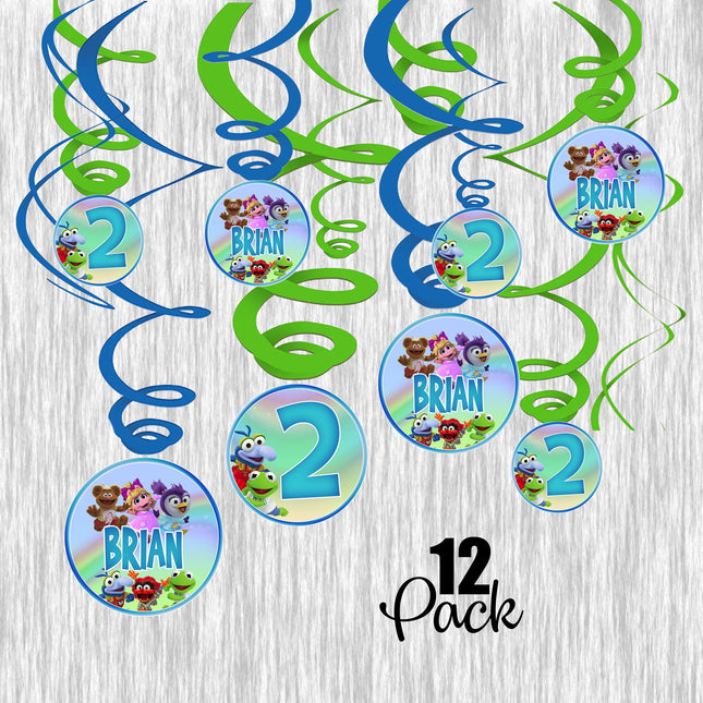 Muppet Babies Swirl Decorations for Birthday Party - 12pack #Blue