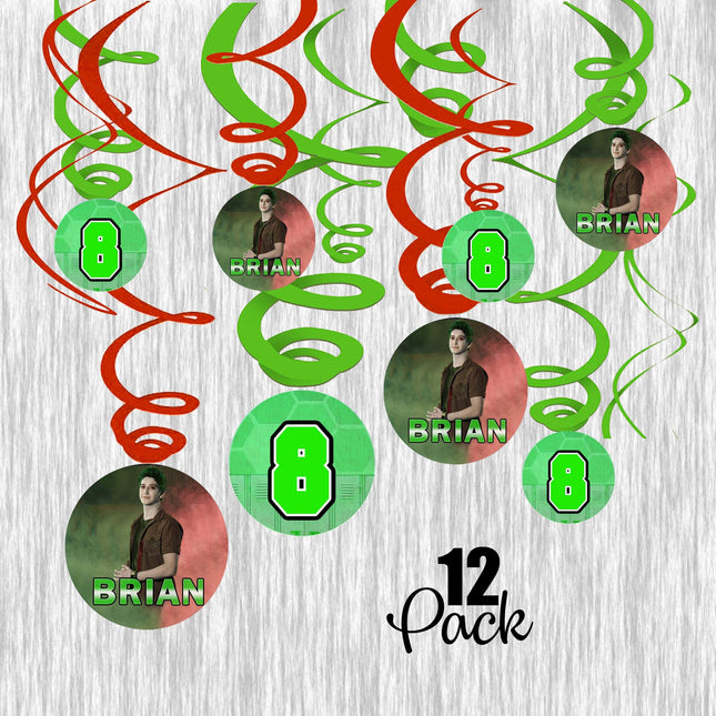 Zombies Swirl Decorations for Birthday Party - 12pack #Green