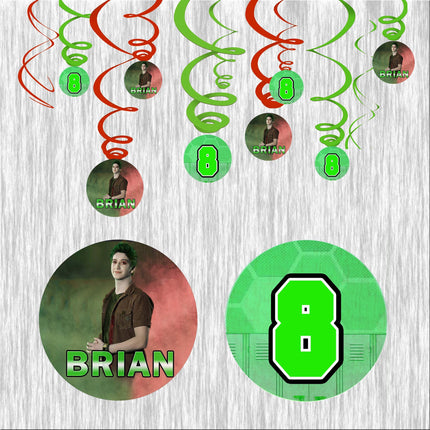 Zombies Swirl Decorations for Birthday Party - 12pack #Green