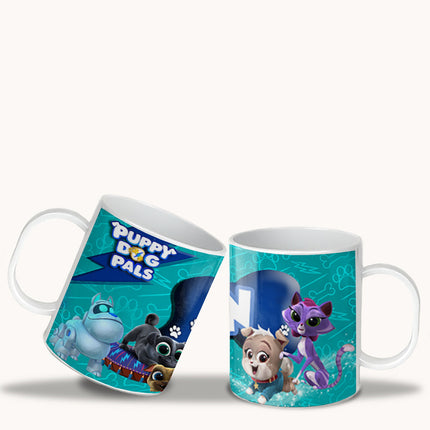 Puppy Dog Pals Kids Mug With Name Unbreakable Child Cup Gift for Birthday Son Daughter - 11oz #Blue