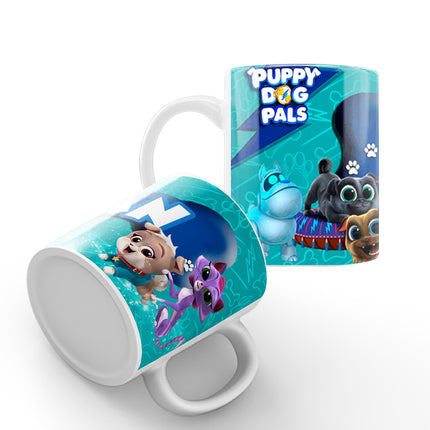 Puppy Dog Pals Kids Mug With Name Unbreakable Child Cup Gift for Birthday Son Daughter - 11oz #Blue