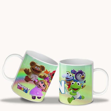 Muppet Babies Kids Mug With Name Unbreakable Child Cup Gift for Birthday Son Daughter - 11oz #Green