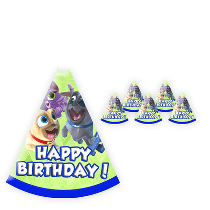Puppy Dog Pals Party Hats for Kids Birthday Favor - 12pack Customized #green