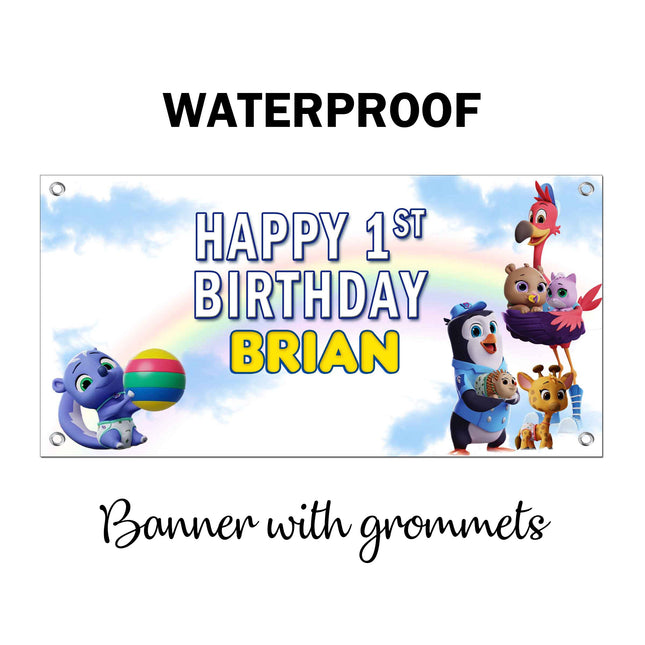 TOTS Birthday Banner Weatherproof Vinyl for Party Decor | Custom Outdoor Sign With Grommets 20x40in