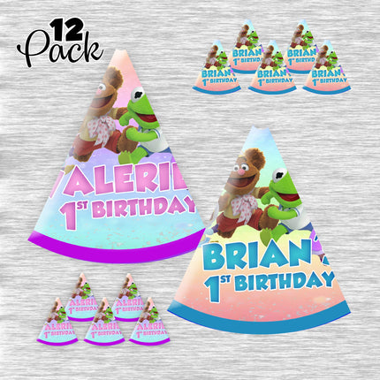 Muppet Babies Party Hats for Kids Birthday Favor - 12pack Customized #Pink