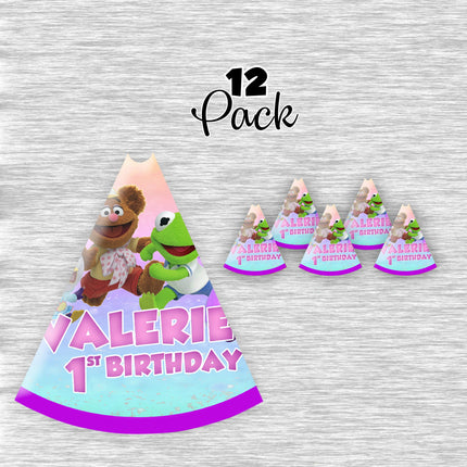 Muppet Babies Party Hats for Kids Birthday Favor - 12pack Customized #Pink