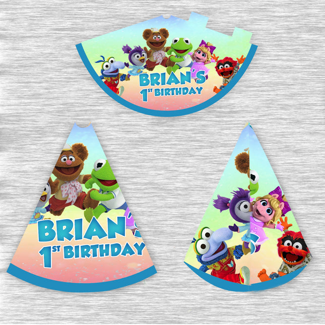Muppet Babies Party Hats for Kids Birthday Favor - 12pack Customized #Green