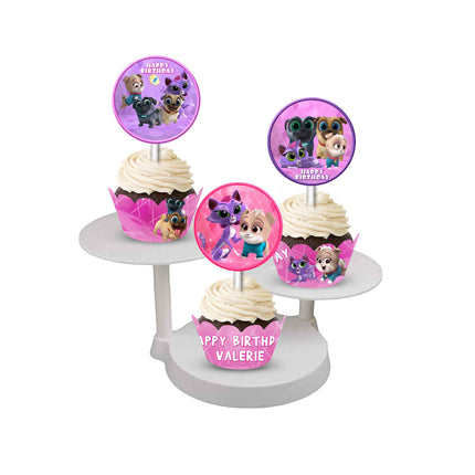 Puppy Dog Pals Cupcake Wrapper and Topper for Birthday Party Decor - 12pack #Pink