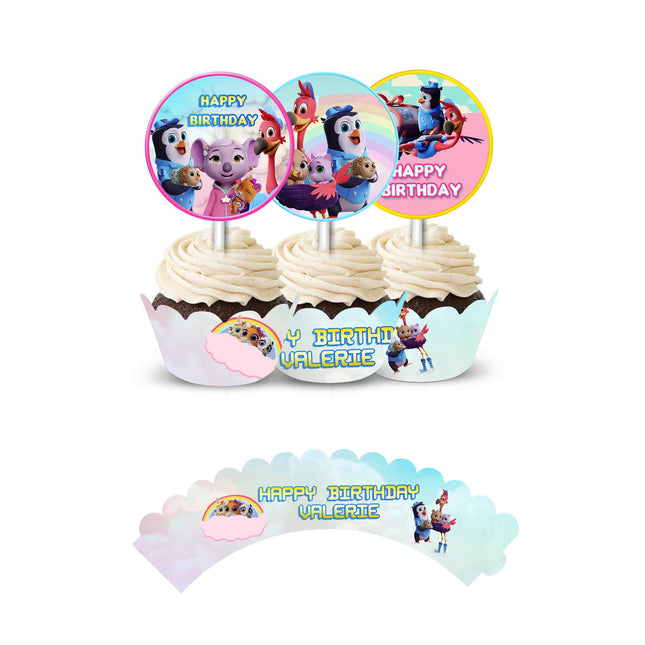 TOTS Cupcake Wrapper and Topper for Birthday Party Decor - 12pack