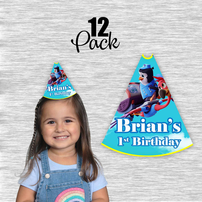 TOTS Party Hats for Kids Birthday Favor - 12pack Customized #blue