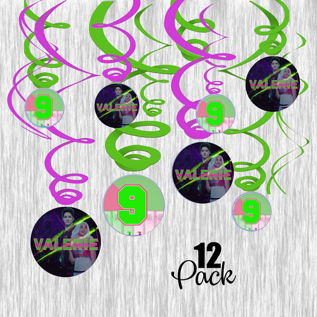 Zombies Swirl Decorations for Birthday Party - 12pack # Pink