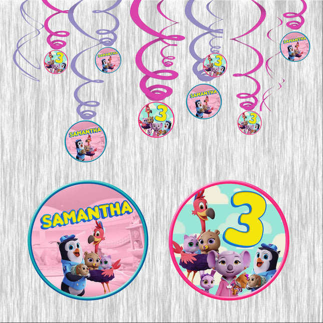 TOTS Swirl Decorations for Birthday Party - 12pack #Pink