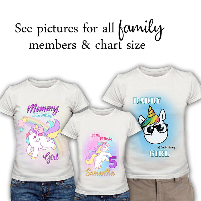 Unicorn Birthday Girl & Family Matching Shirts