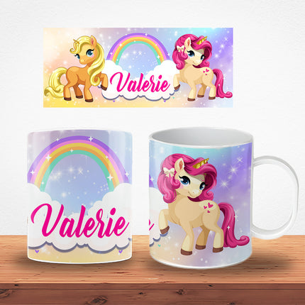 Unicorn Kids Mug With Name Unbreakable Child Cup Gift for Birthday Son Daughter - 11oz