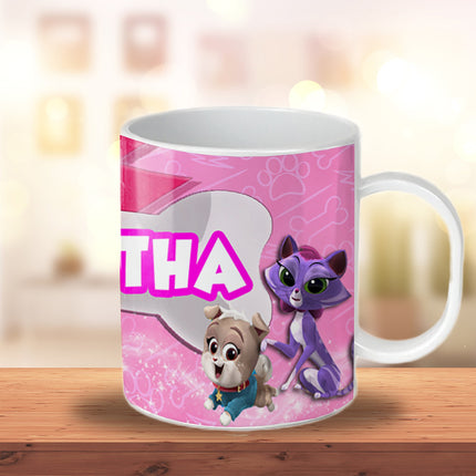 Puppy Dog Pals Kids Mug With Name Unbreakable Child Cup Gift for Birthday Son Daughter - 11oz #Pink