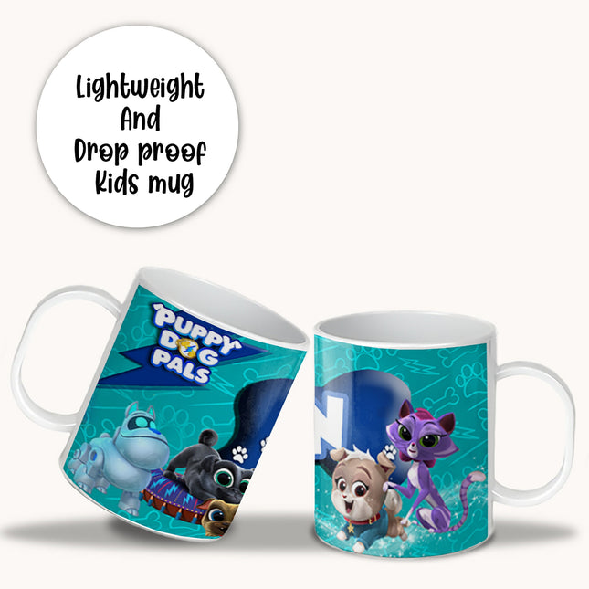 Puppy Dog Pals Kids Mug With Name Unbreakable Child Cup Gift for Birthday Son Daughter - 11oz #Blue