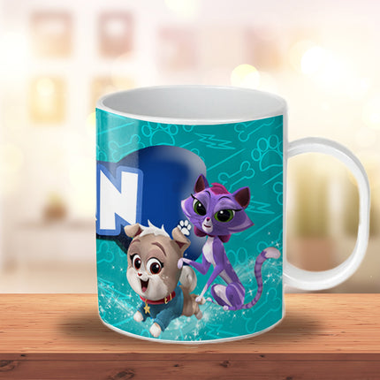 Puppy Dog Pals Kids Mug With Name Unbreakable Child Cup Gift for Birthday Son Daughter - 11oz #Blue