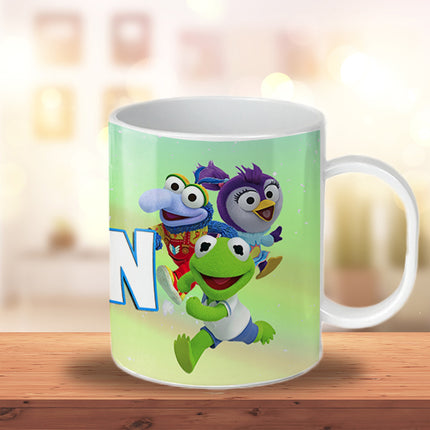 Muppet Babies Kids Mug With Name Unbreakable Child Cup Gift for Birthday Son Daughter - 11oz #Green
