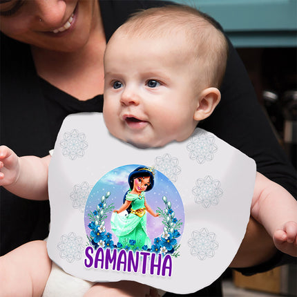 Jasmine Baby Bib With Name Custom Gift for Shower Boy Girl Son Daughter
