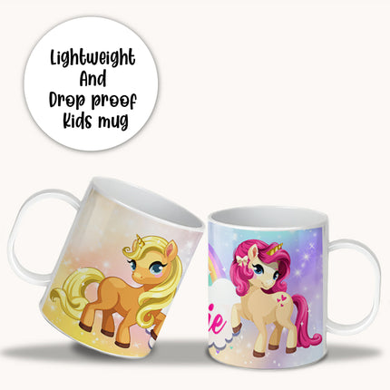 Unicorn Kids Mug With Name Unbreakable Child Cup Gift for Birthday Son Daughter - 11oz