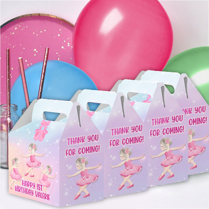 Bailarina Candy Gable Box for Birthday Party Favors 12 Pack - 4.4x4.5in
