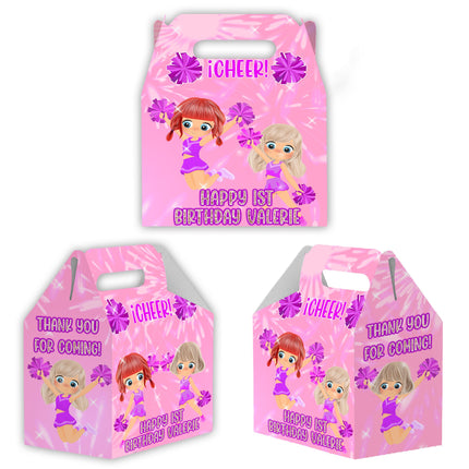 Cheerleader Candy Gable Box for Birthday Party Favors 12 Pack - 4.4x4.5in