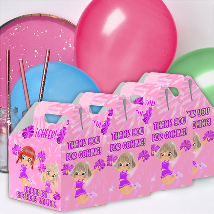 Cheerleader Candy Gable Box for Birthday Party Favors 12 Pack - 4.4x4.5in