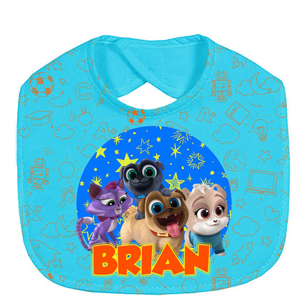 Puppy Dog Pals Baby Bib With Name Custom Gift for Shower Boy Girl Son Daughter
