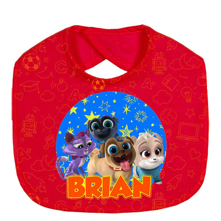 Puppy Dog Pals Baby Bib With Name Custom Gift for Shower Boy Girl Son Daughter