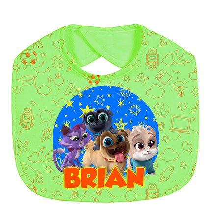 Puppy Dog Pals Baby Bib With Name Custom Gift for Shower Boy Girl Son Daughter