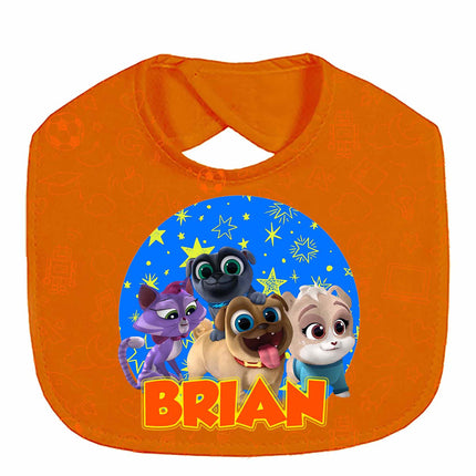 Puppy Dog Pals Baby Bib With Name Custom Gift for Shower Boy Girl Son Daughter