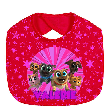 Puppy Dog Pals Baby Bib With Name Custom Gift for Shower Boy Girl Son Daughter