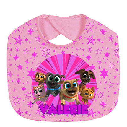 Puppy Dog Pals Baby Bib With Name Custom Gift for Shower Boy Girl Son Daughter