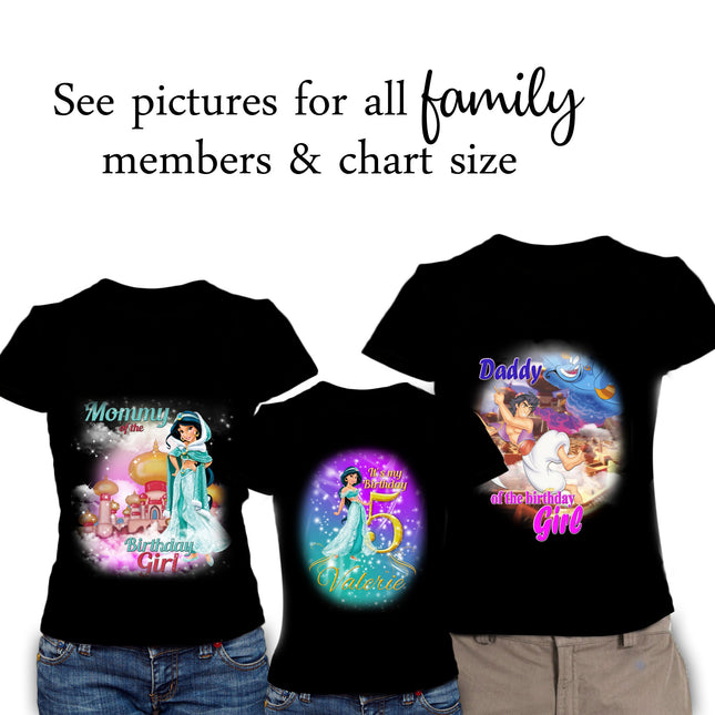Jasmine Birthday Girl & Family Matching Shirts