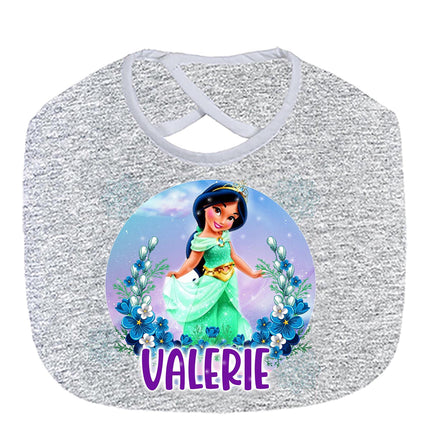 Jasmine Baby Bib With Name Custom Gift for Shower Boy Girl Son Daughter