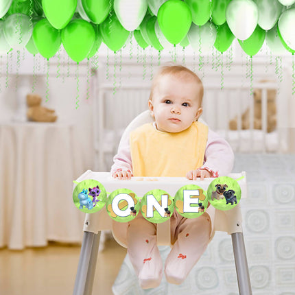 Puppy Dog pals First Birthday Banner for Baby High Chair with Ribbon Included #green