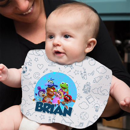 Muppet Babies Baby Bib With Name Custom Gift for Shower Boy Girl Son Daughter